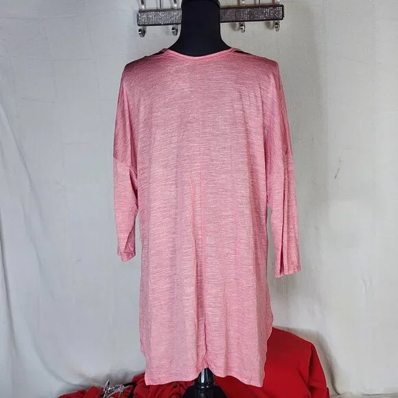 Terra and Sky Rose Dust Poly Rayon Cardi Lgth Fashion Tee Generous Fit Sz 0X 14W - Picture 14 of 16
